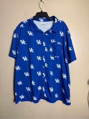 Columbia PFG University of Kentucky UK Shirt XXL Blue Fishing Vented
